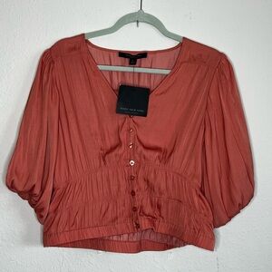 Marc New York Peach Satin Feel Crop Top